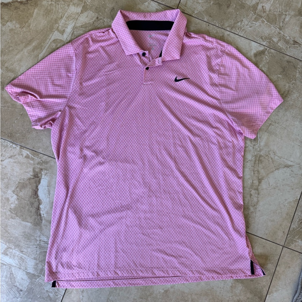 Pink Patterned Nike Golf Polo